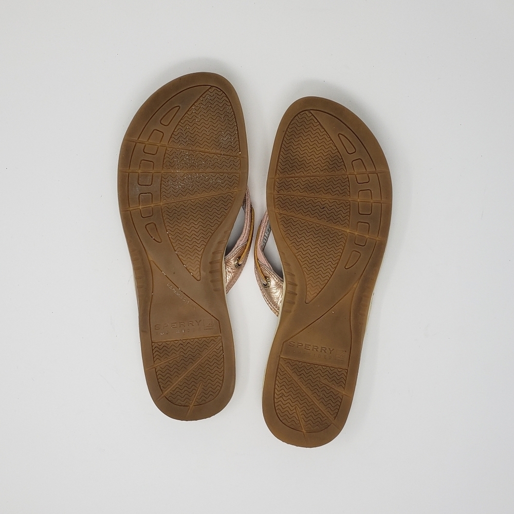 Sperry Flip Flop Thong Sandals Flat Heel Rose Gold Petal Pink Women's 10 - Picture 8 of 8